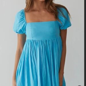 American Threads Blue Mini Dress